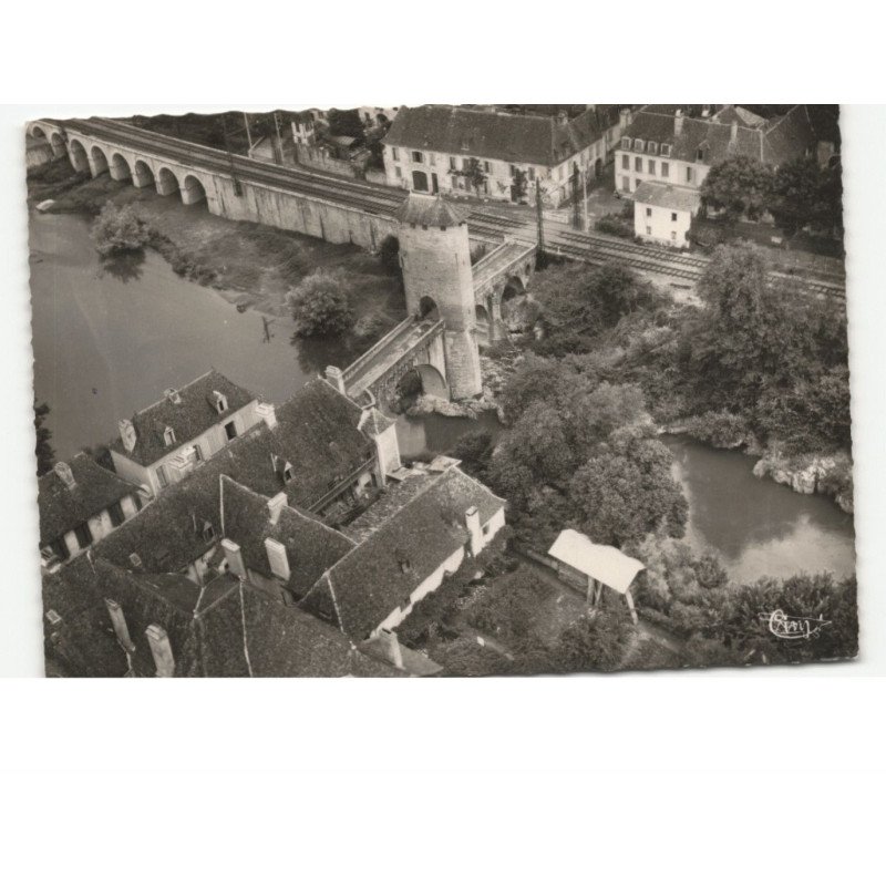 ORTHEZ: le vieux pont XIIe siècle vue aérienne 10x15 - état