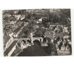 ORTHEZ: le gave et le vieux pont du XIIe siècle vue aérienne 10x15 - très bon état