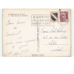 SAINT-JEAN-de-LUZ: entrée de la rade et le port vue aérienne 10x15 - très bon état