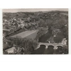 SAUVETERRE-de-BEARN: vue générale et le gave vue aérienne 10x15 - très bon état