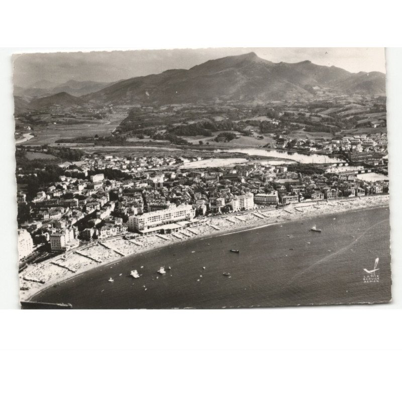 SAINT-JEAN-de-LUZ: la plage et la rhune vue aérienne 10x15 - très bon état