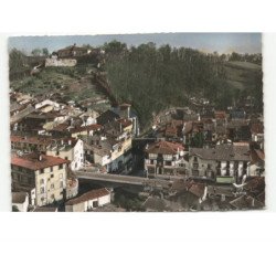 SAINT-JEAN-PIED-de-PORT: la nive, l'église et la citadelle vue aérienne 10x15 - très bon état