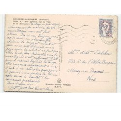 BAGNERES-de-BIGORRE: vue générale sur la ville et la montagne vue aérienne 10x15 - très bon état