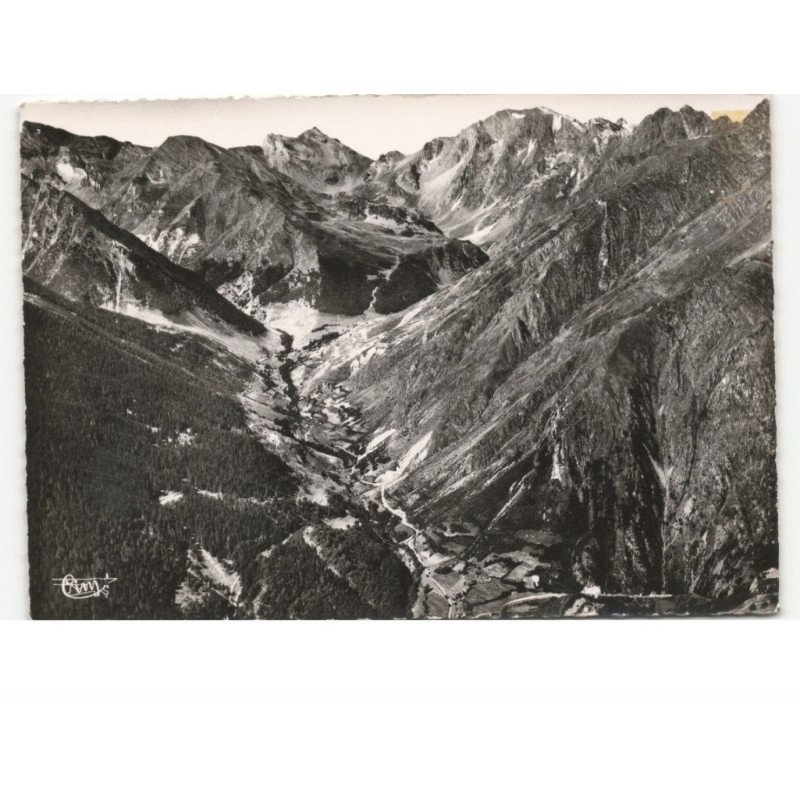 HAUTES-PYRENEES: la vallée de la gela vers fabian et les pics garlitz vue aérienne 10x15 - très bon état