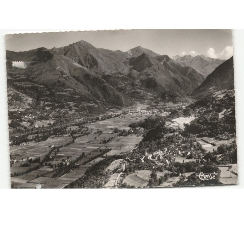 SAINT-SAVIN: la vallée et la chaîne des pyrénées vue aérienne 10x15 - très bon état