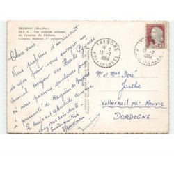 TREBONS: vue générale du camping du château camping moderne 1er catégorie vue aérienne 10x15 - état