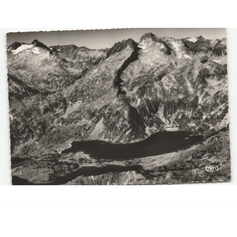 LE TOURMALET: pic de néouvielle et lacs d'aumar et d'aubert vue aérienne 10x15 - très bon état