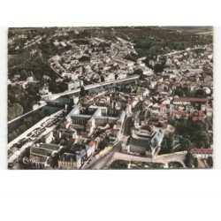 VERDUN: vue générale, la rue mazel, le canal, la porte chaussée, le collège vue aérienne 10x15 - très bon état