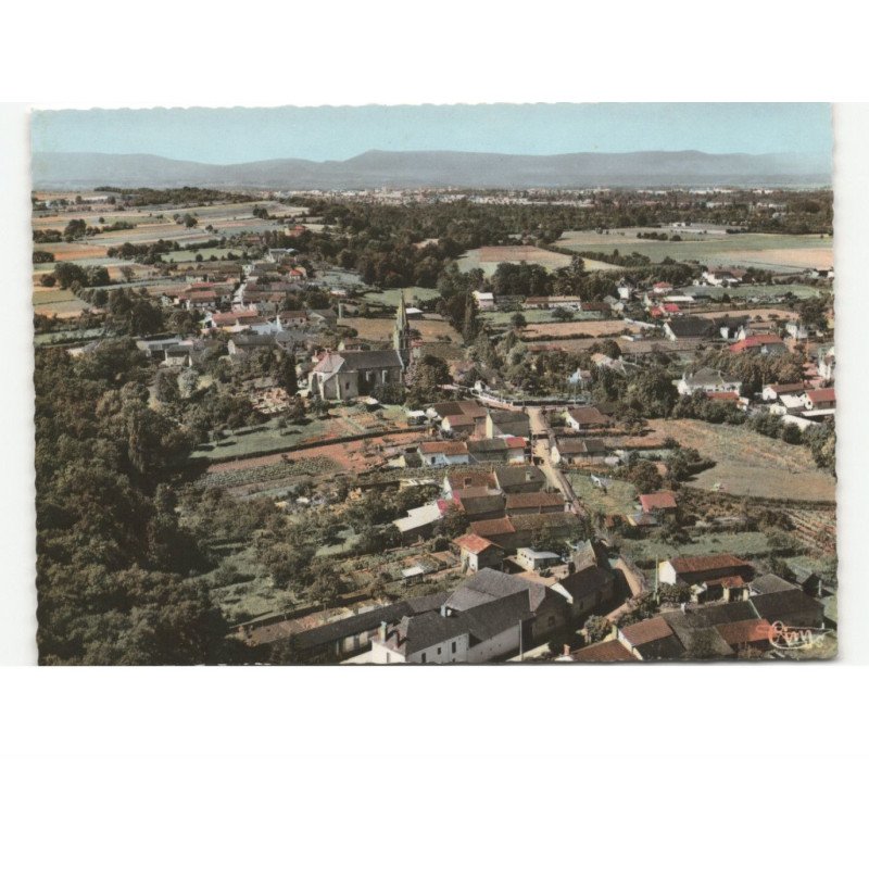 ORLEIX: au fond, la ville de tarbes et la chaîne des pyrénées vue aérienne 10x15 - très bon état