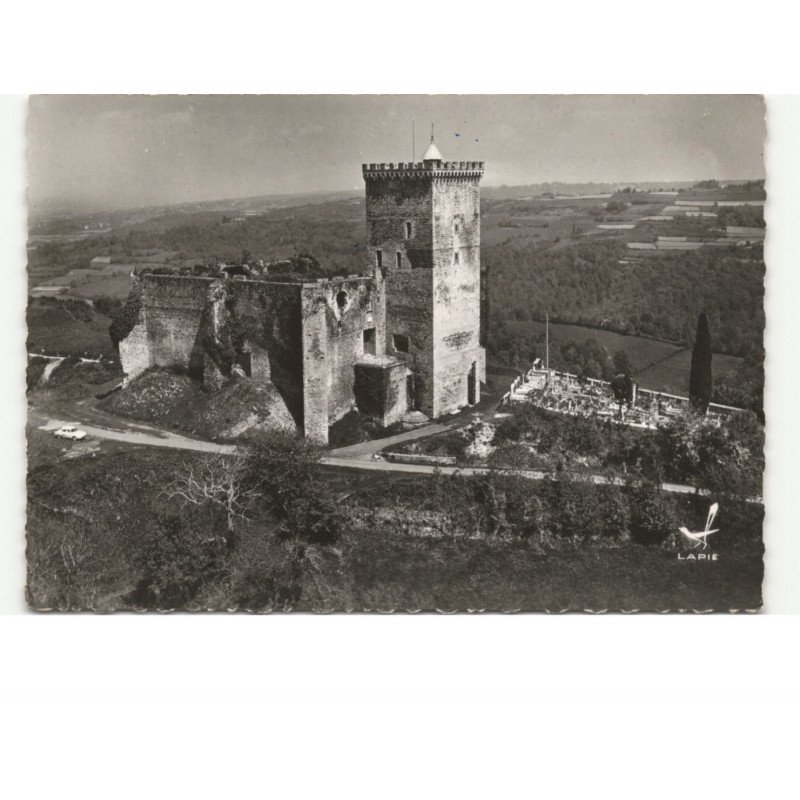 MAUVEZIN: château fort forteresse des comtes de bigorre vue aérienne 10x15 - état