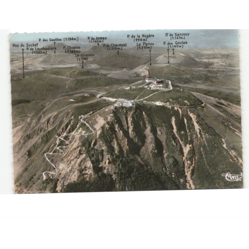 LE PUY DE DOME: vue générale la chaîne des puys nord vue aérienne 10x15 - très bon état