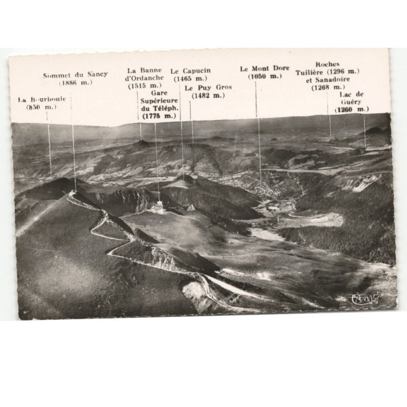 LE PUY-de-SANCY: la chaîne des monts-dore vue aérienne 10x15 - très bon état