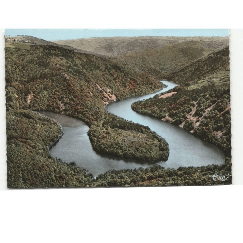 QUEUILLE: gorges de la sioule, la presqu'ile vue aérienne 10x15 - très bon état