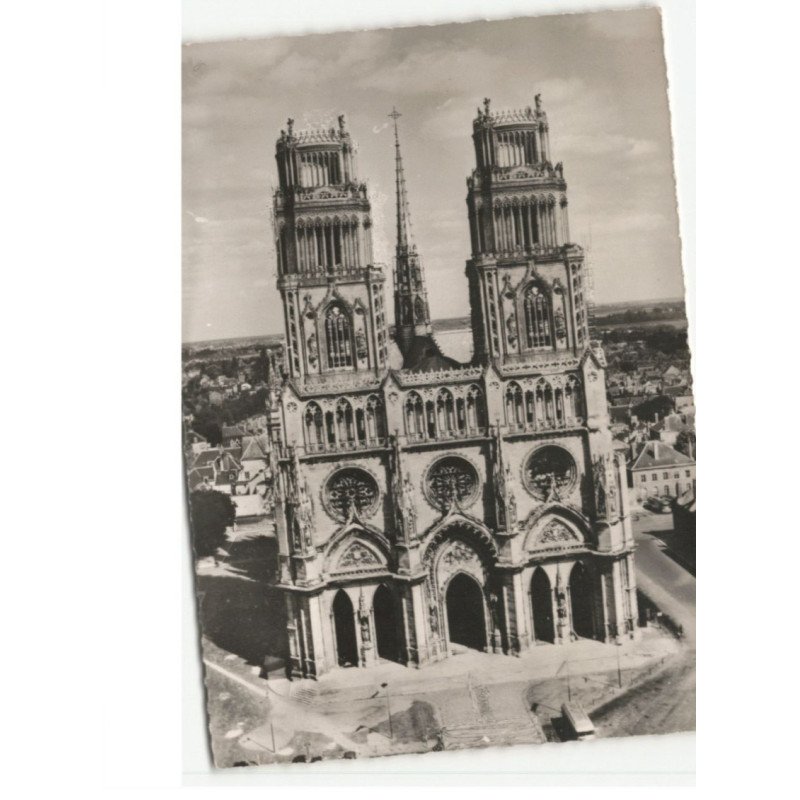 ORLEANS: façade de la cathédrale sainte-croix vue aérienne 10x15 - très bon état