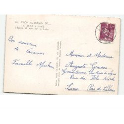 SAINT-AY: l'église et vue sur la loire vue aérienne 10x15 - très bon état