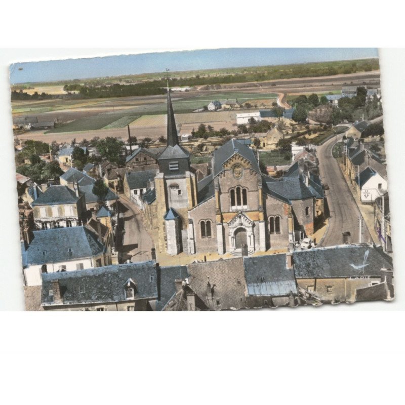 SANDILLON: l'église vue aérienne 10x15 - très bon état