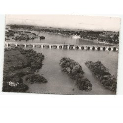 BEAUGENCY: le pont sur la loire vue aérienne 10x15 - très bon état