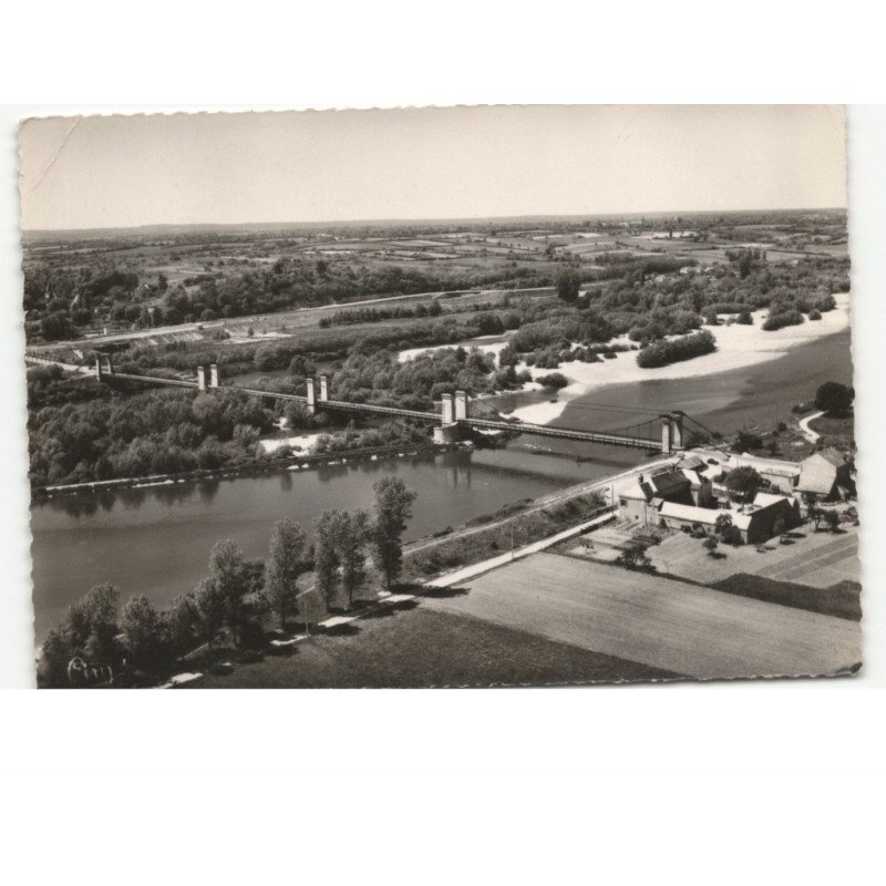 CHATILLON-sur-LOIRE: le pont sus pendu vue aérienne 10x15 - état