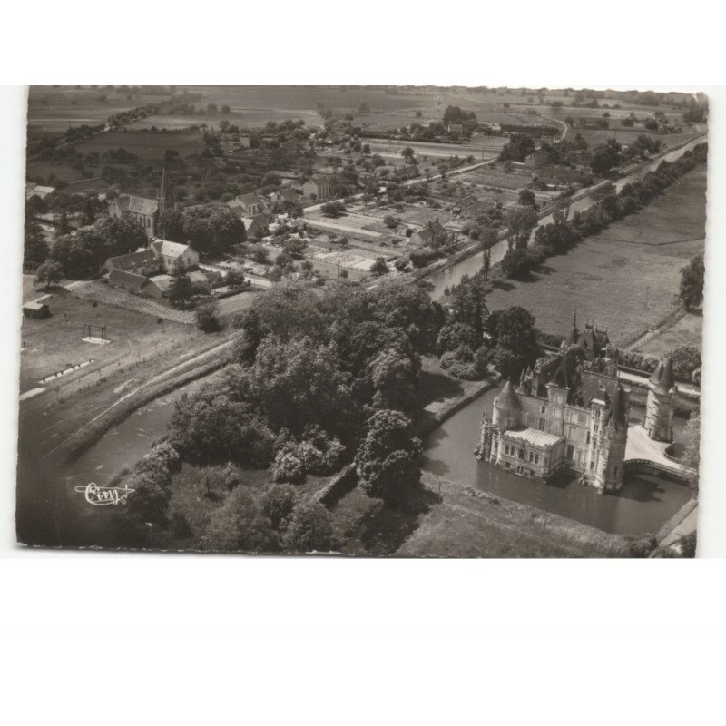 COMBREUX: vue générale, le château vue aérienne 10x15 - état
