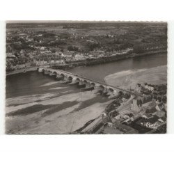 GIEN: le pont et la loire vue aérienne 10x15 - très bon état