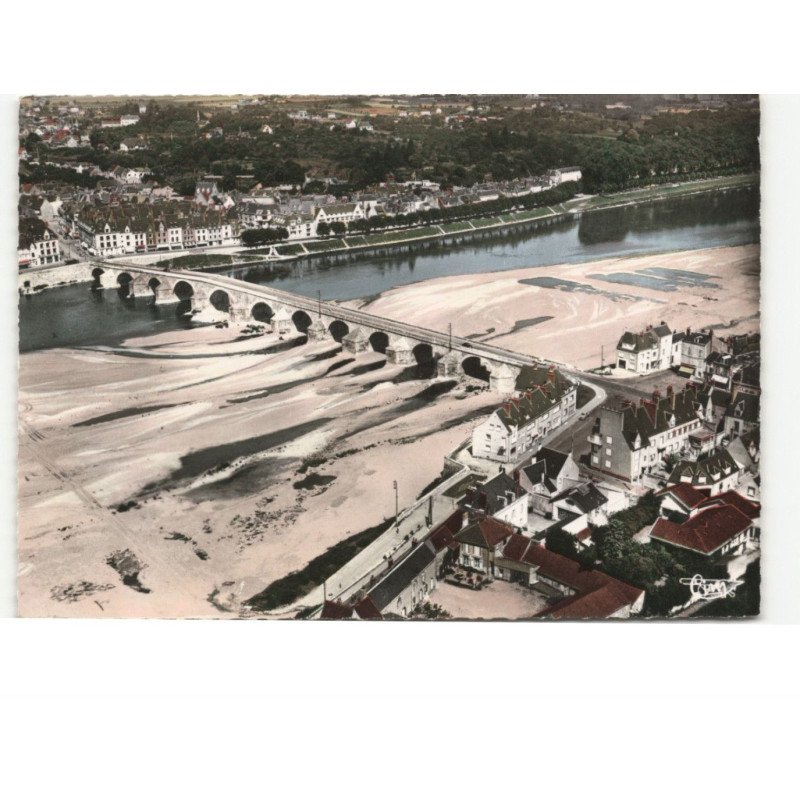 GIEN: le pont sur la loire vue aérienne 10x15 - très bon état