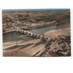 GIEN: le pont et la loire vue aérienne 10x15 - très bon état