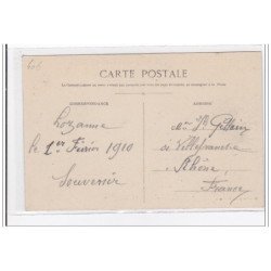 LOZANNE : la gare, vue prise du pont du chemin de fer - tres bon etat