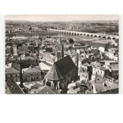 AGEN: église saint-hilaire et vue panoramique sur le pont-canal vue aérienne 10x15 - très bon état