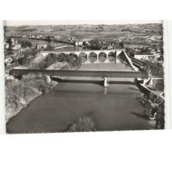 AIGUILLON: les 2 ponts sur le lot vue aérienne 10x15 - très bon état