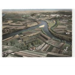 AIGUILLON: le confluent du lot et de la garonne vue aérienne 10x15 - très bon état