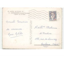 CASTELMORON: l'église et la place vue aérienne 10x15 - très bon état