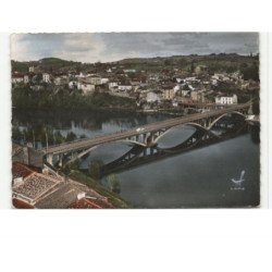 CLAIRAC: le pont et vue panoramique vue aérienne 10x15 - très bon état