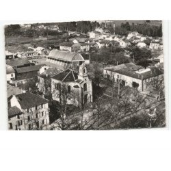 NERAC: place du champ de foire et la nouvelle halle le temple vue aérienne 10x15 - très bon état