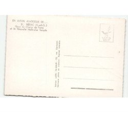NERAC: place du champ de foire et la nouvelle halle le temple vue aérienne 10x15 - très bon état