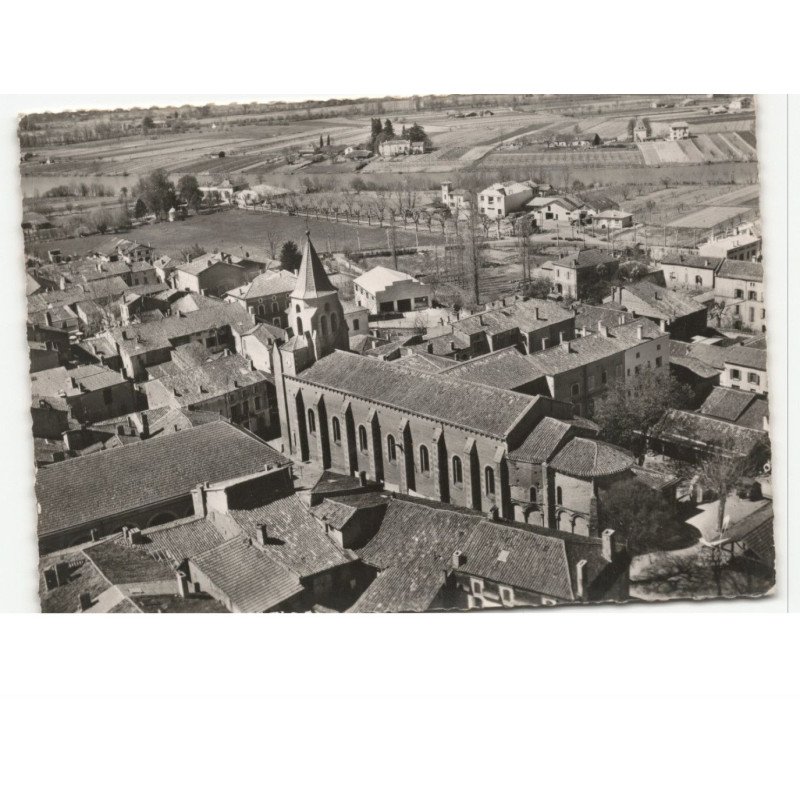 SAINTE-LIVRADE: l'église et le lot vue aérienne 10x15 - très bon état
