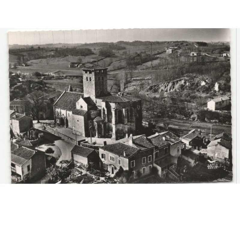 MONSEMPRON: l'église côté abside vue aérienne 10x15 - très bon état