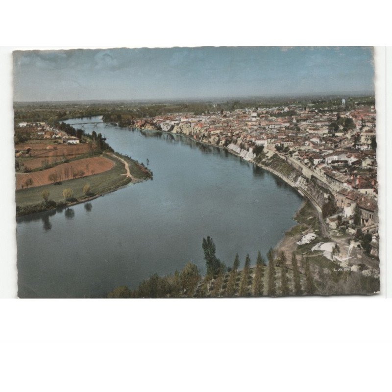 TONNEINS: la garonne vue aérienne 10x15 - très bon état