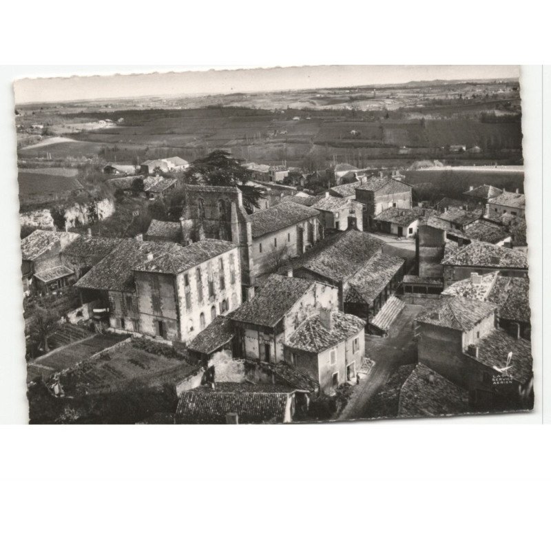 TOMBEBOEUF: l'église et le bourg vue aérienne 10x15 - très bon état