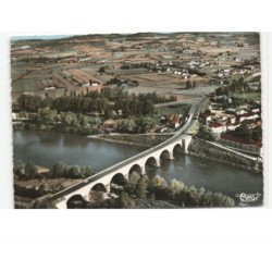 AIGUILLON: le pont napoléon sur le lot vue aérienne 10x15 - très bon état