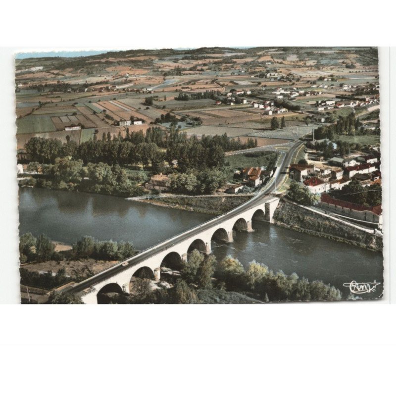 AIGUILLON: le pont napoléon sur le lot vue aérienne 10x15 - très bon état