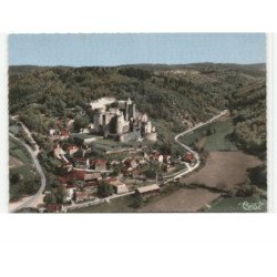 BONAGUIL: son château XVe siècle, taverne des bons enfants vue aérienne 10x15 - très bon état