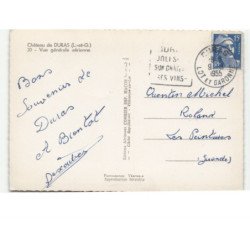 DURAS: château, vue générale vue aérienne 10x15 - très bon état