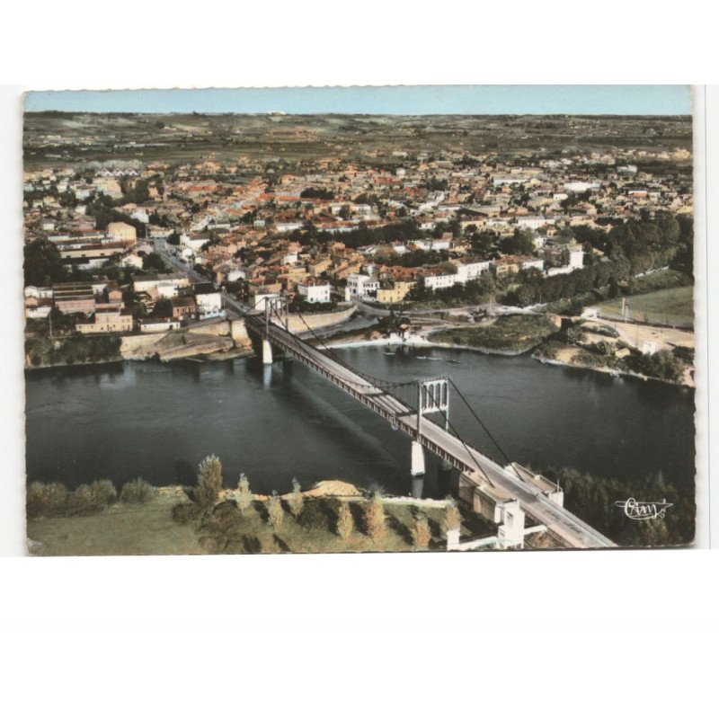 MARMANDE: le pont sur la garonne vue aérienne 10x15 - très bon état