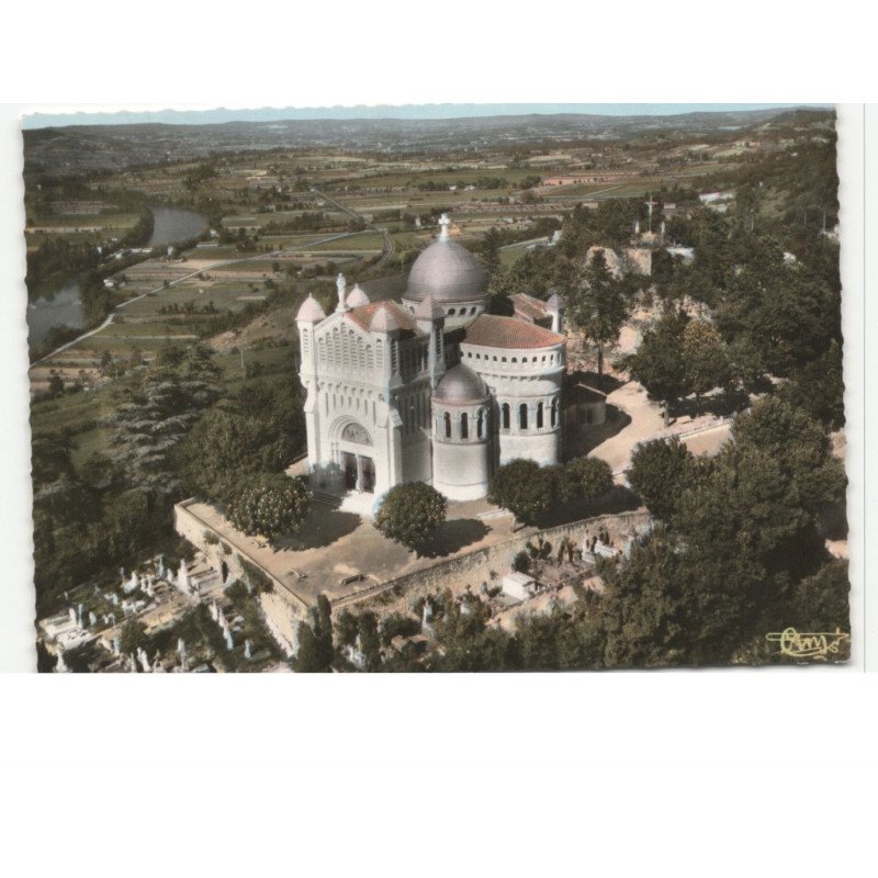 PENNE-D'AGENAIS: basilique de peyragude vue aérienne 10x15 - très bon état