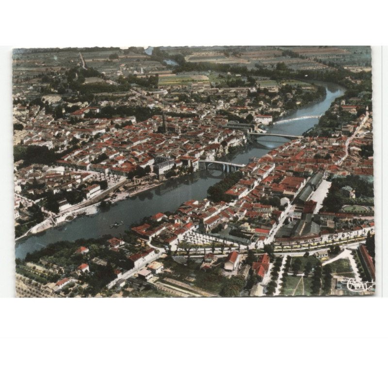 VILLENEUVE-sur-LOT: vue générale vue aérienne 10x15 - état