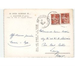 AIGUEPERSE: hôtel de ville et chapelle saint-louis vue aérienne 10x15 - très bon état