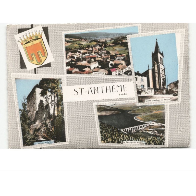 SAINT-ANTHEME: 4 vues vue aérienne 10x15 - très bon état