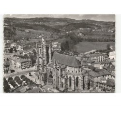 AMBERT: l'église saint-jean monument historique du XVe siècle vue aérienne 10x15 - très bon état