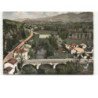 AMBERT: le pont sur le dore au fond les mont du forez vue aérienne 10x15 - très bon état