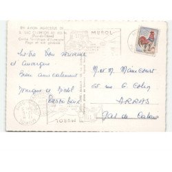 LAC CHAMBON: centre touristique d'auvergne, plage et vue générale vue aérienne 10x15 - très bon état